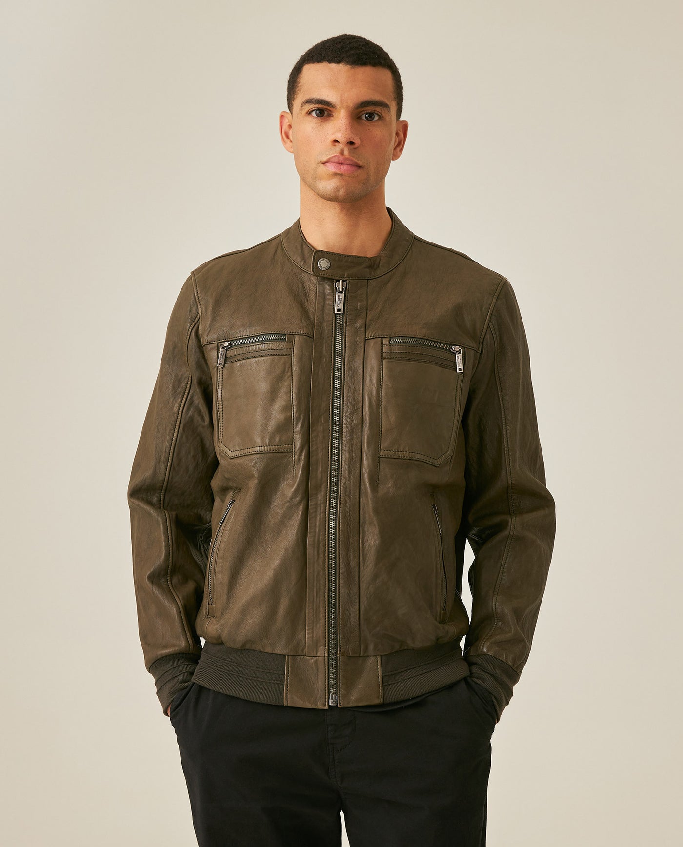 Men´s Lambskin Racer Jacket - Green 63_627H205_VER195513_0