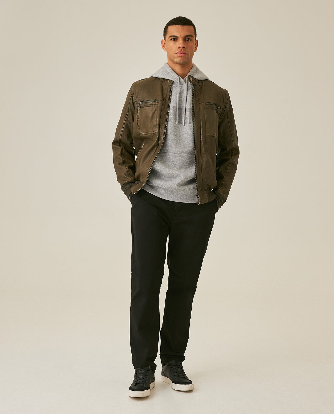 Men´s Lambskin Racer Jacket - Green 63_627H205_VER195513_4