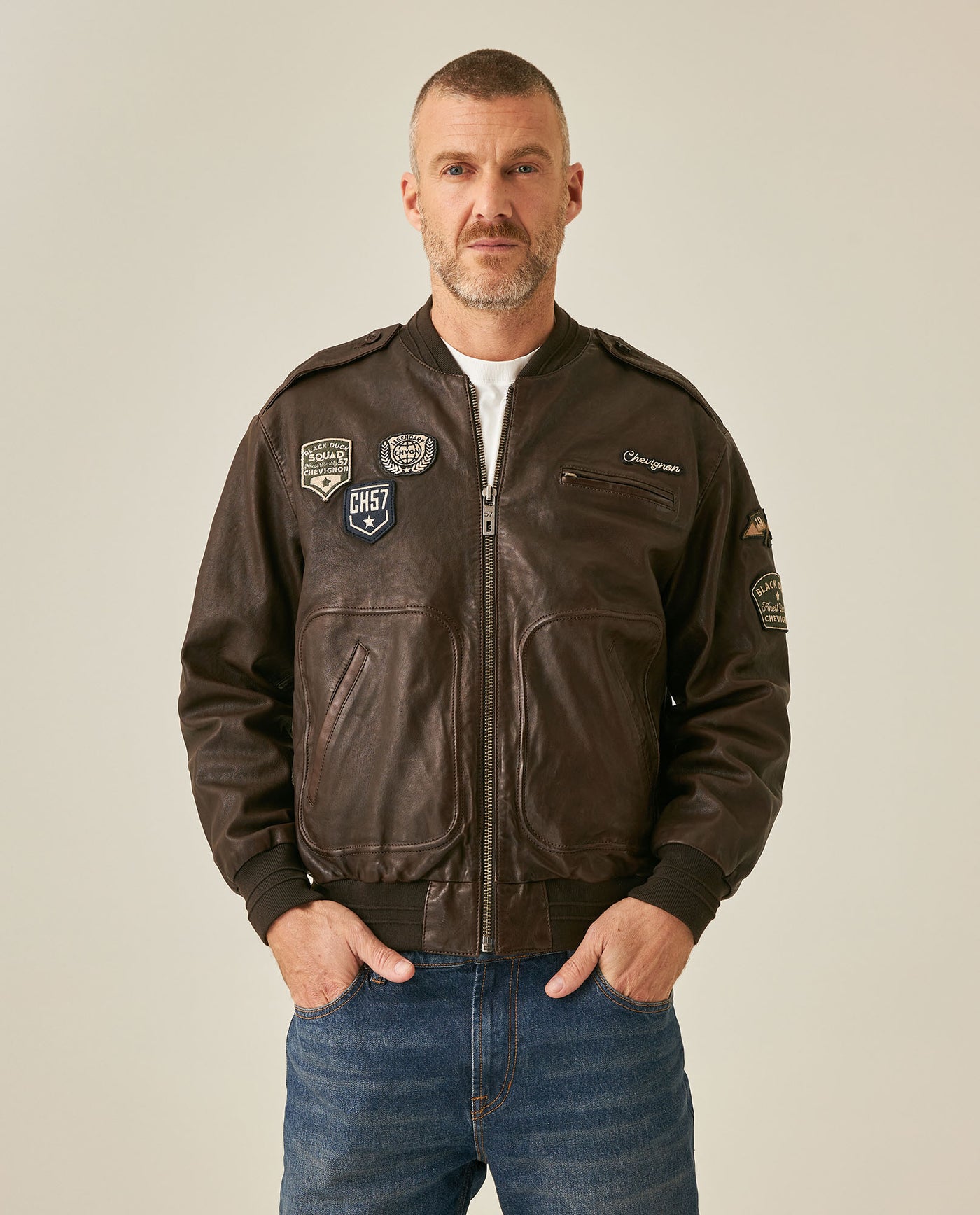 Men´s Lambskin Bomber jacket - Brown 63_627H206_CAF181222_0