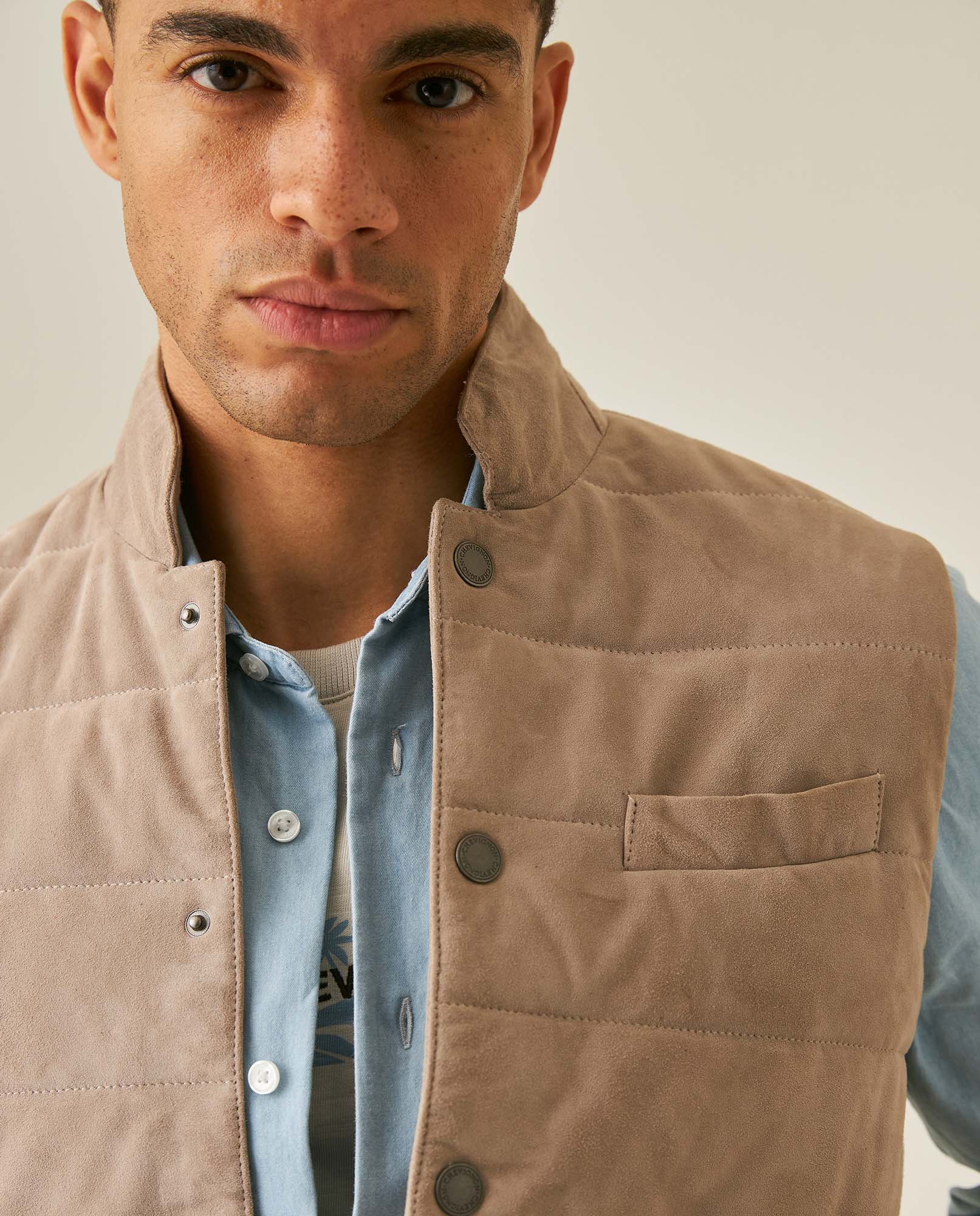 Men´s Goatskin Quilted Vest - Brown 63_627H210_CAF170808_5