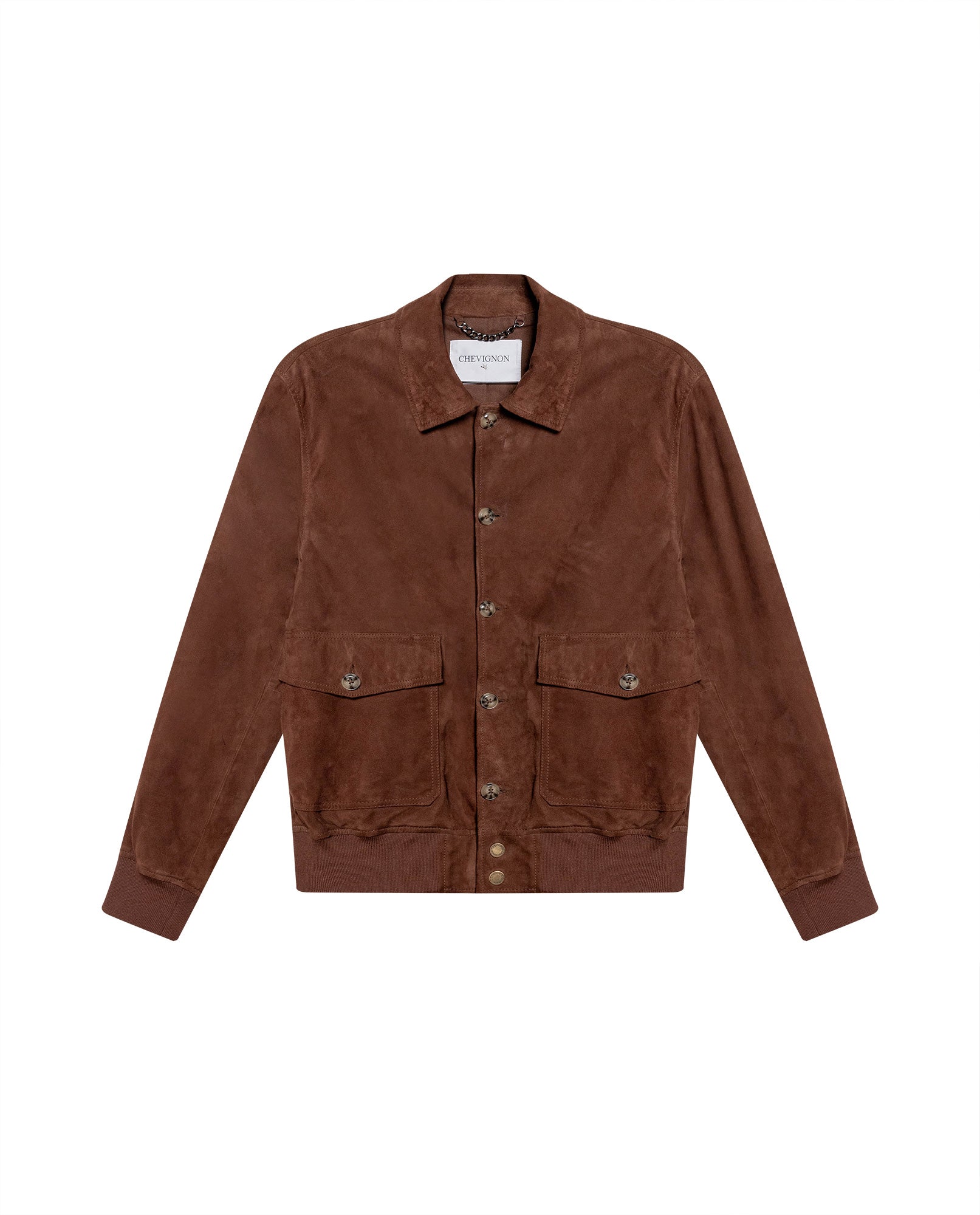 Mens Suede Leather Utility Bomber Jacket - Brown 63_627H214_CAF190840_3