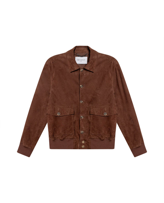 Mens Suede Leather Utility Bomber Jacket - Brown 63_627H214_CAF190840_3
