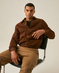 Mens Suede Leather Utility Bomber Jacket - Brown 63_627H214_CAF190840_4
