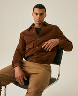 Mens Suede Leather Utility Bomber Jacket - Brown 63_627H214_CAF190840_4