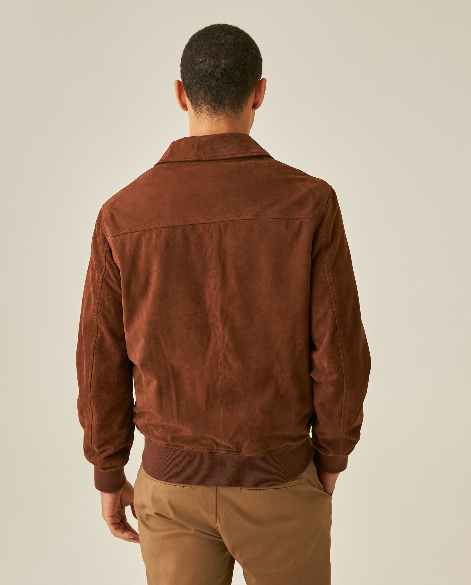 Mens Suede Leather Utility Bomber Jacket - Brown 63_627H214_CAF190840_6
