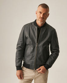 Men's Leather Jacket - Green 63_627H403_VER185621_3