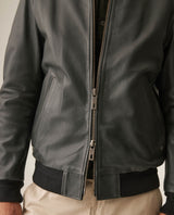 Men's Leather Jacket - Green 63_627H403_VER185621_4