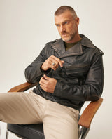 Men´s Leather Biker Jacket - Black 63_627H407_NEG194007_0