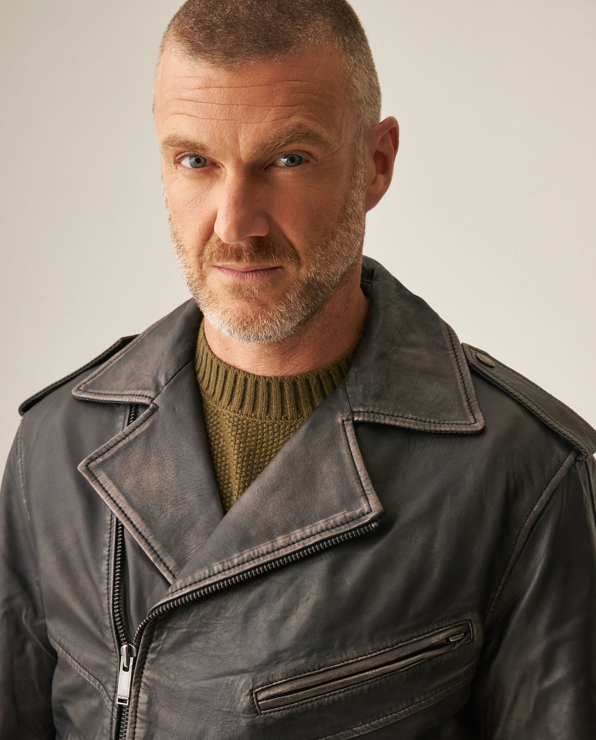 Men´s Leather Biker Jacket - Black 63_627H407_NEG194007_4