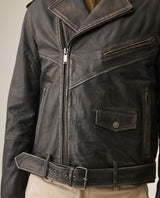 Men´s Leather Biker Jacket - Black 63_627H407_NEG194007_5
