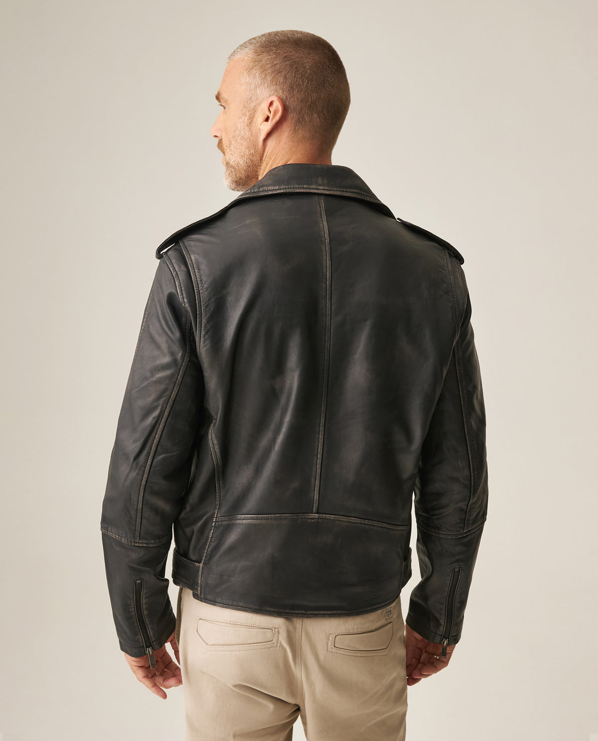 Men´s Leather Biker Jacket - Black 63_627H407_NEG194007_6