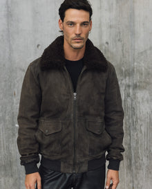 Mens Goat Suede Aviator Jacket - Special Collection - Brown 63_627H503_CAF191327_0