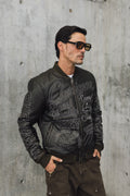 Mens Embroidered Sheepskin Leather Bomber Jacket - Special Collection - Brown 63_627H504_CAF191101_0