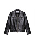 Mens Sheepskin Leather Biker Jacket - Special Collection - Black 63_627H505_NEG194007_4
