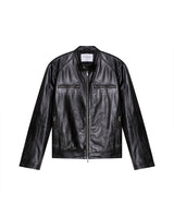 Mens Sheepskin Leather Biker Jacket - Special Collection - Black 63_627H505_NEG194007_4