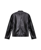 Mens Sheepskin Leather Biker Jacket - Special Collection - Black 63_627H505_NEG194007_7