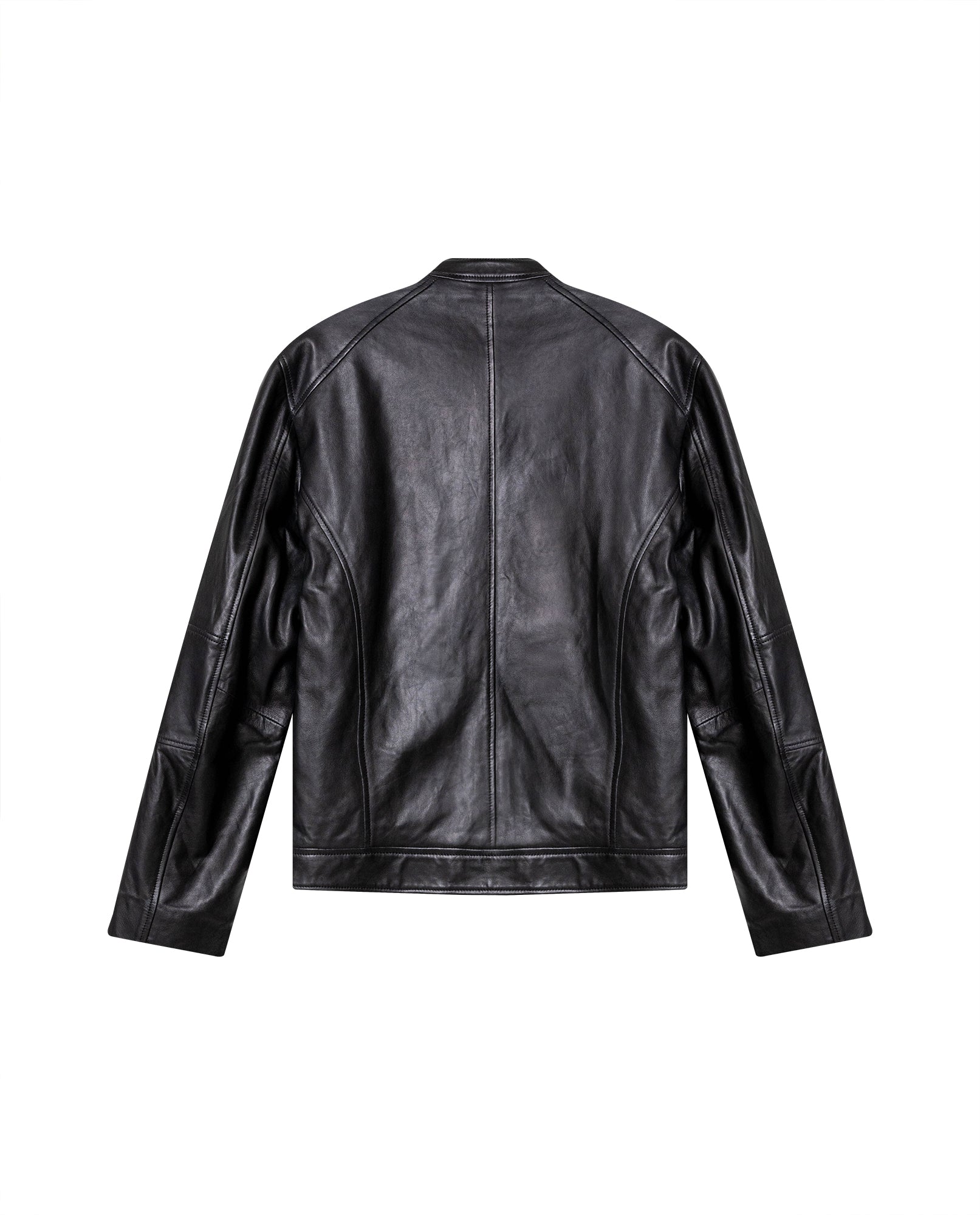 Mens Sheepskin Leather Biker Jacket - Special Collection - Black 63_627H505_NEG194007_7