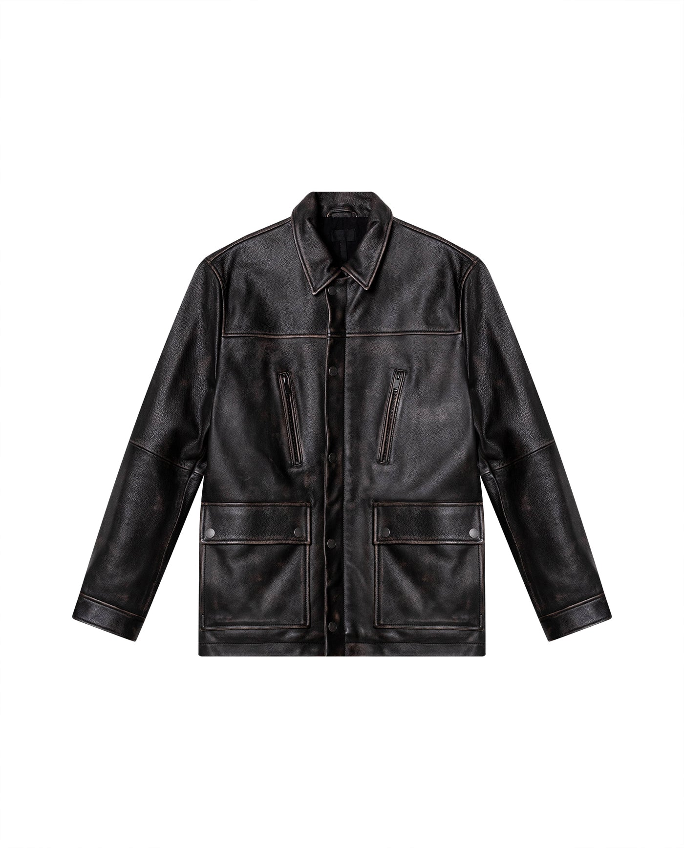 Mens Cowhide Leather Parka - Special Collection - Brown 63_627H506_CAF191325_5
