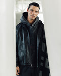 Mens Sheepskin Leather Hooded Bomber Jacket - Special Collection - Black 63_627H508_NEG194007_0
