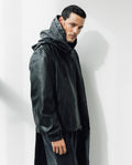Mens Sheepskin Leather Hooded Bomber Jacket - Special Collection - Black 63_627H508_NEG194007_3