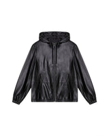 Mens Sheepskin Leather Hooded Bomber Jacket - Special Collection - Black 63_627H508_NEG194007_4