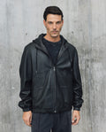 Mens Sheepskin Leather Hooded Bomber Jacket - Special Collection - Black 63_627H508_NEG194007_7