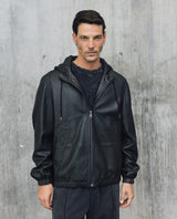 Mens Sheepskin Leather Hooded Bomber Jacket - Special Collection - Black 63_627H508_NEG194007_7