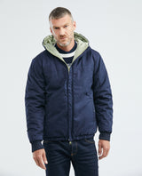 Men's Reversible Hooded Jacket Cargo Pockets Double-Face in Polyamide-Polyester Blend - 1