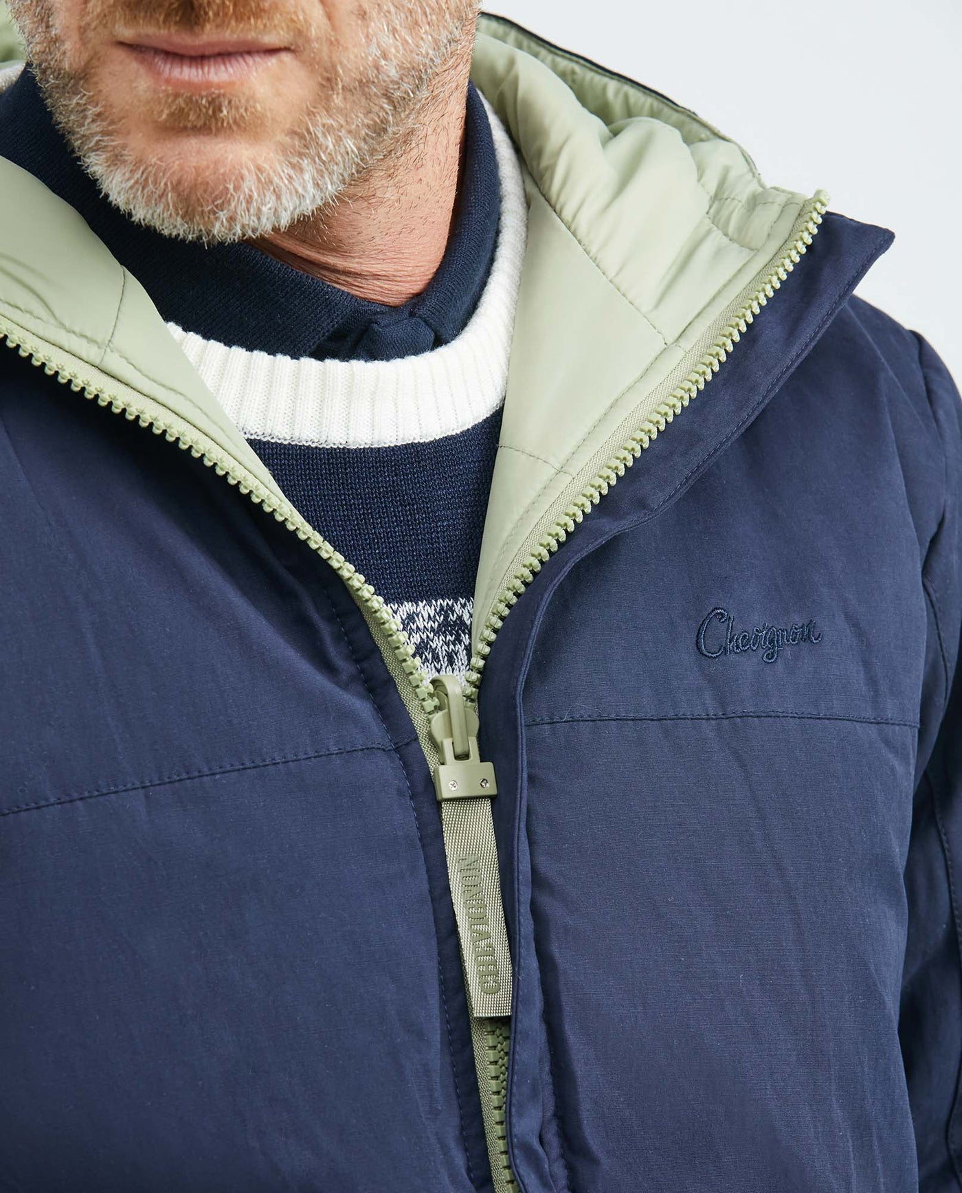 Men's Reversible Hooded Jacket Cargo Pockets Double-Face in Polyamide-Polyester Blend - 3