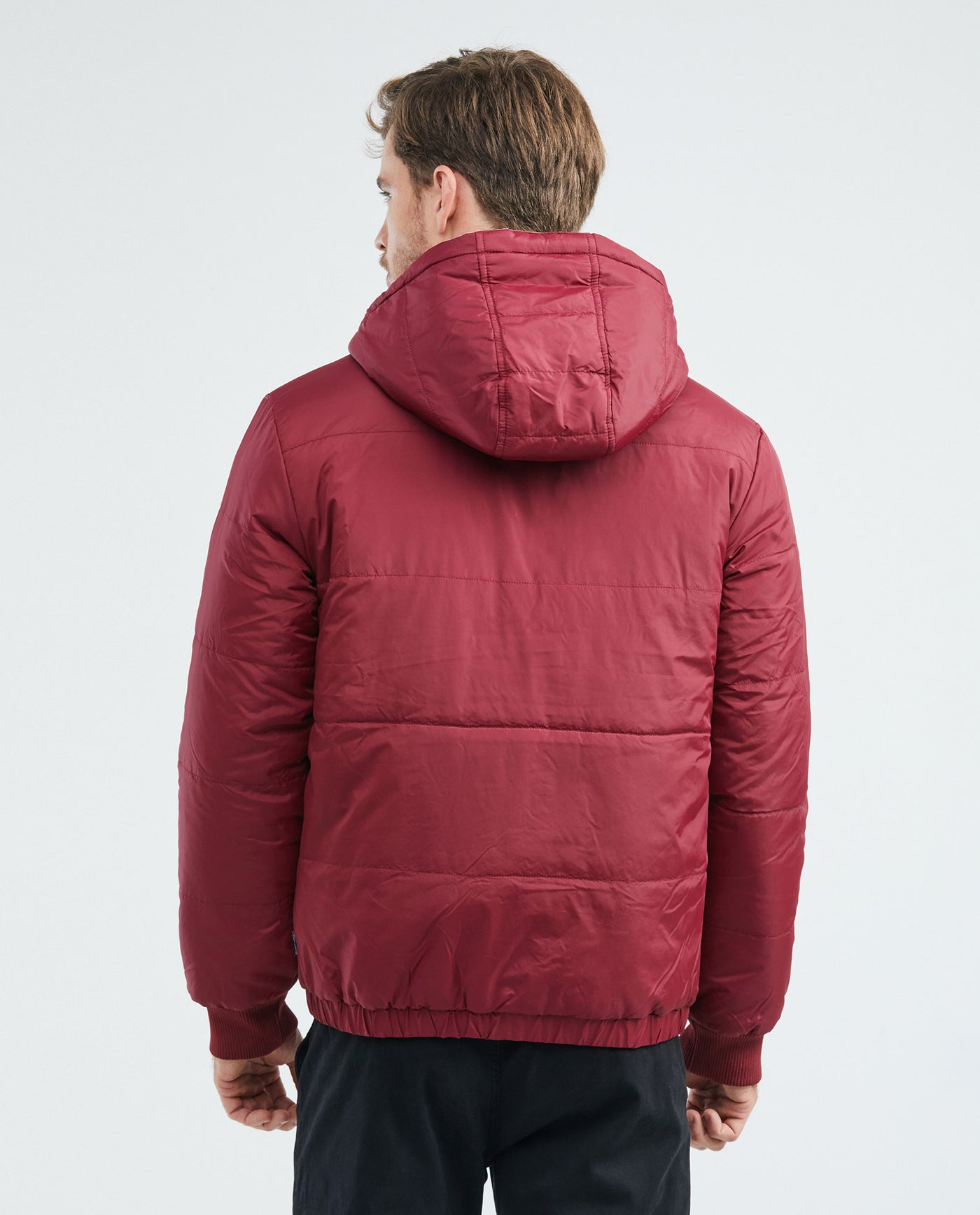 Men's Reversible Hooded Jacket Cargo Pockets Double-Face in Polyamide-Polyester Blend - 4