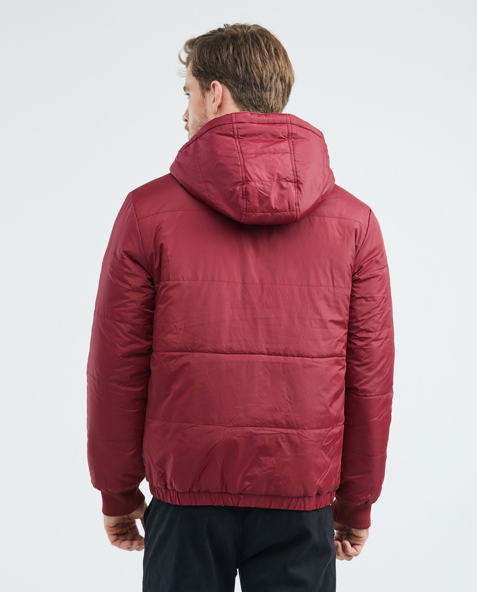 Men's Reversible Hooded Jacket Cargo Pockets Double-Face in Polyamide-Polyester Blend - 4