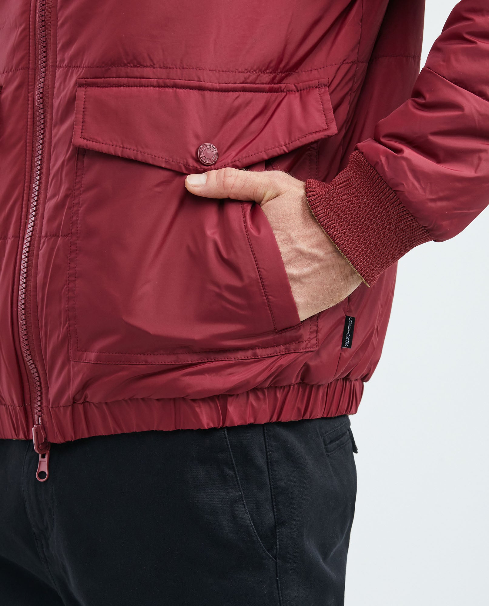 Men's Reversible Hooded Jacket Cargo Pockets Double-Face in Polyamide-Polyester Blend - 5