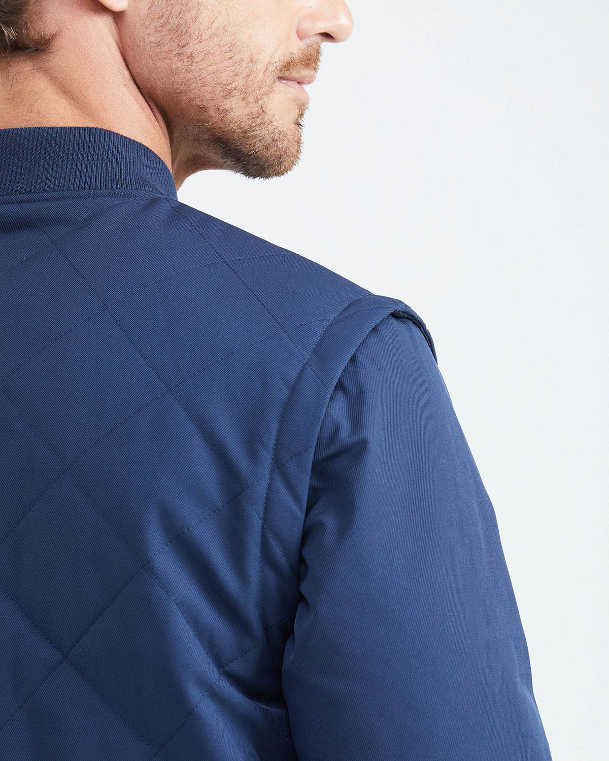 REMOVABLE SLEEVE JACKET IN BLUE