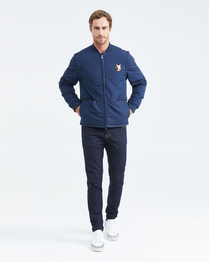REMOVABLE SLEEVE JACKET IN BLUE