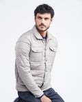 Men's Quilted Jacket Camo Lining Sleeve Embroidered Appliqué in Nylon - 2