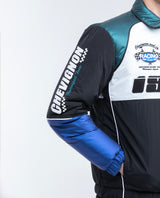 Men's Racing Jacket Graphics High Collar Elastic Contrast Piping in Nylon - 3