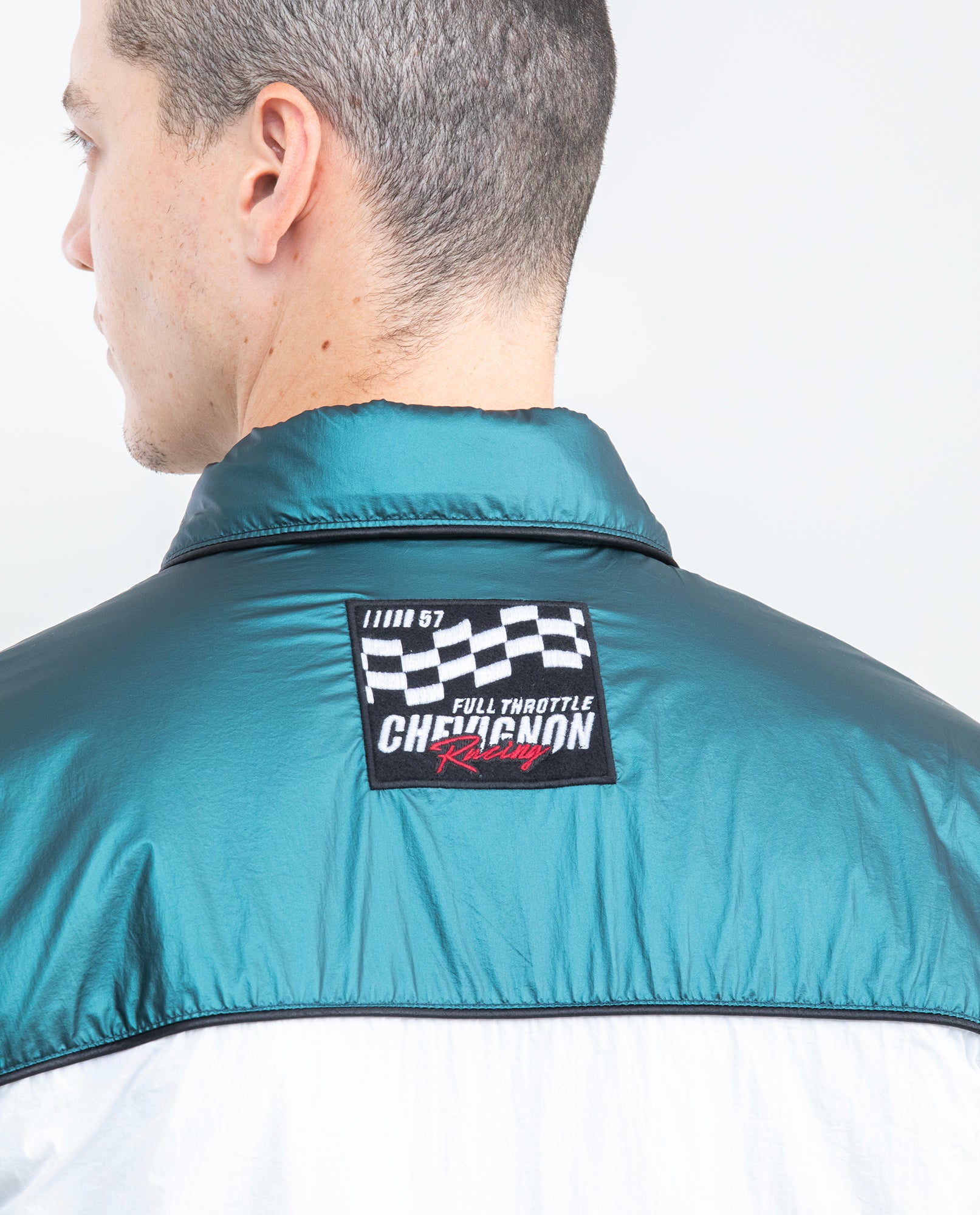 Men's Racing Jacket Graphics High Collar Elastic Contrast Piping in Nylon - 6
