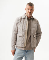 Men's Quilted Aviator Jacket in Cotton-Polyester Blend, Anchor - 2