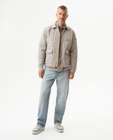 Men's Quilted Aviator Jacket in Cotton-Polyester Blend, Anchor - 3