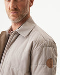 Men's Quilted Aviator Jacket in Cotton-Polyester Blend, Anchor - 4
