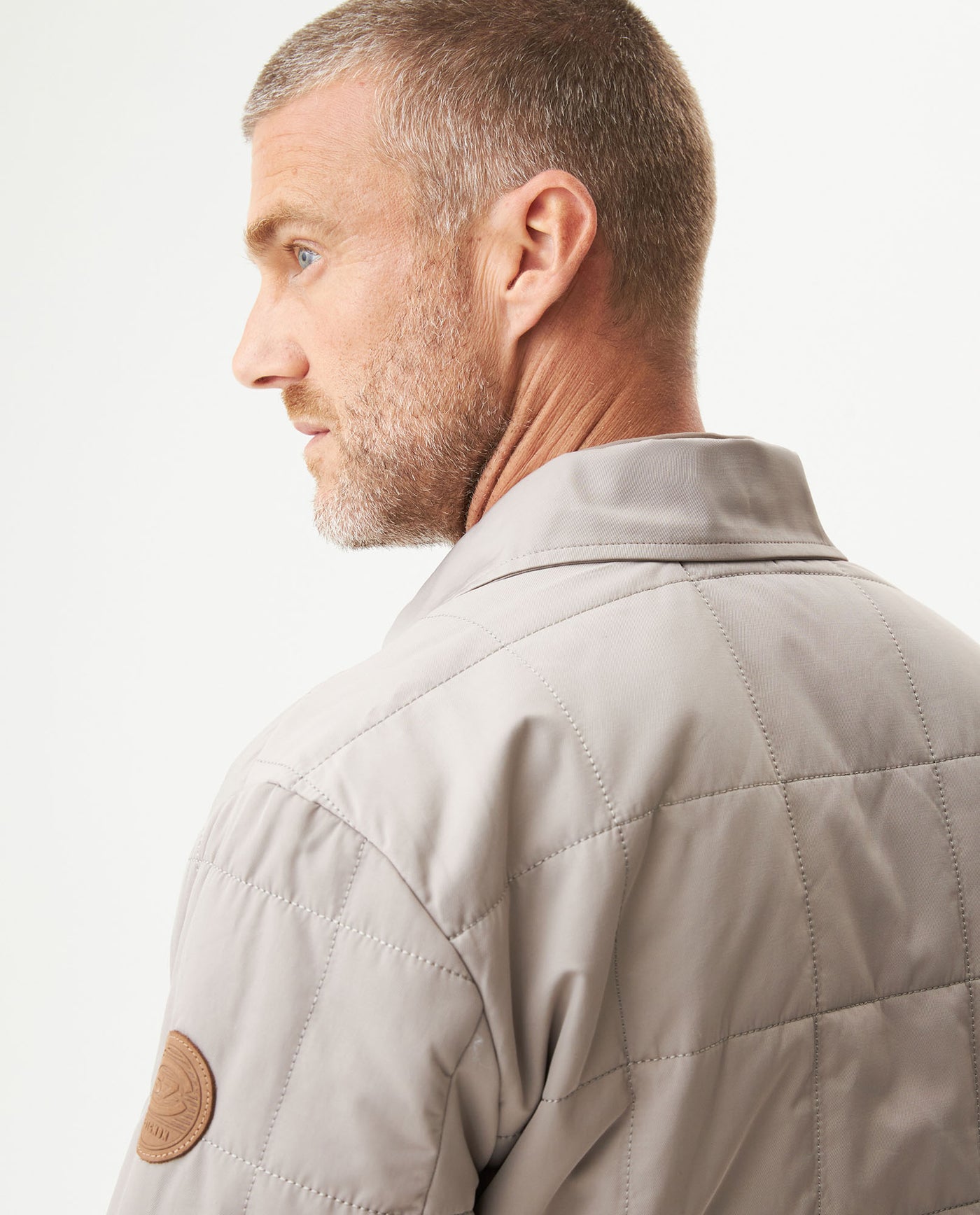 Men's Quilted Aviator Jacket in Cotton-Polyester Blend, Anchor - 6