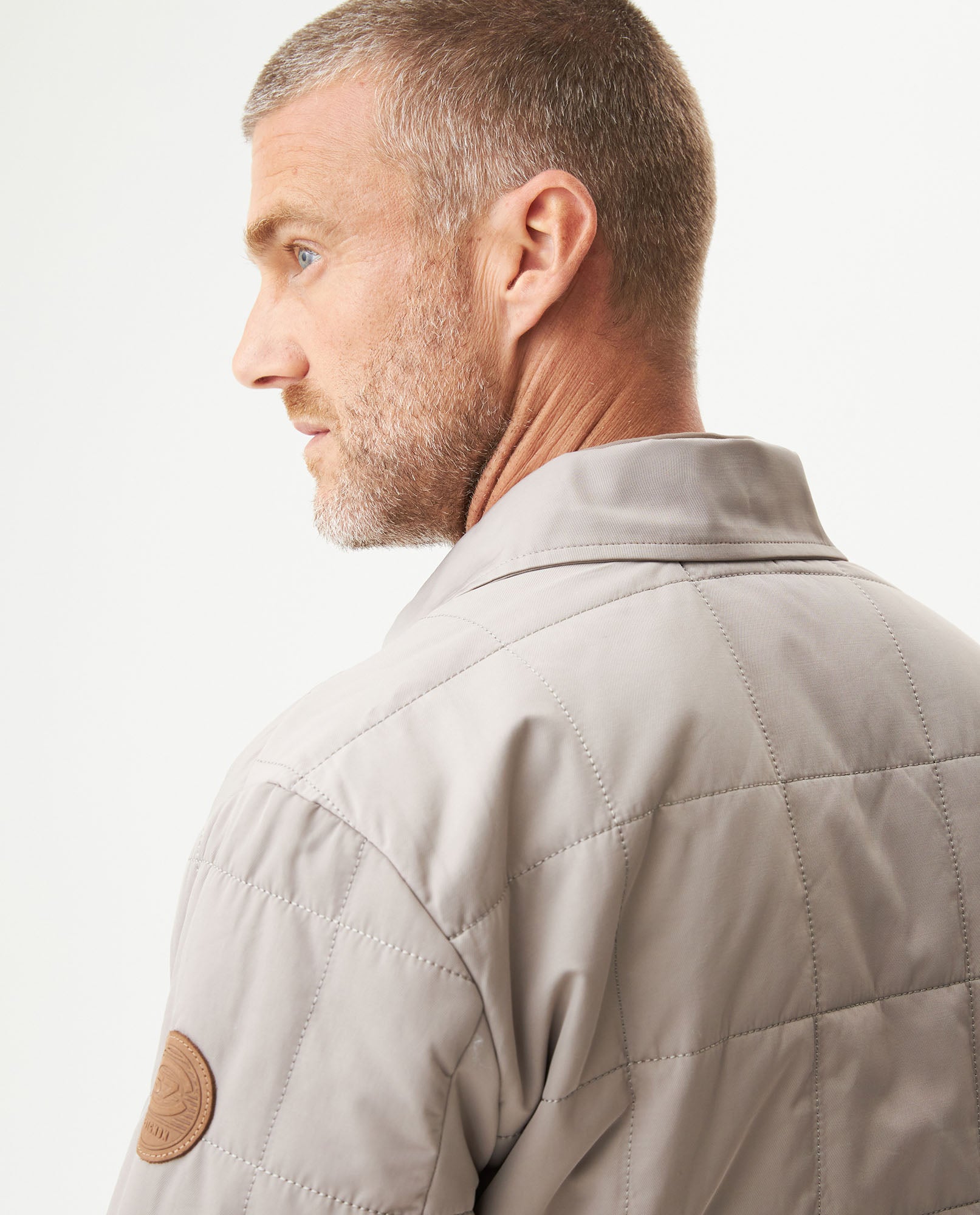 Men's Quilted Aviator Jacket in Cotton-Polyester Blend, Anchor - 6