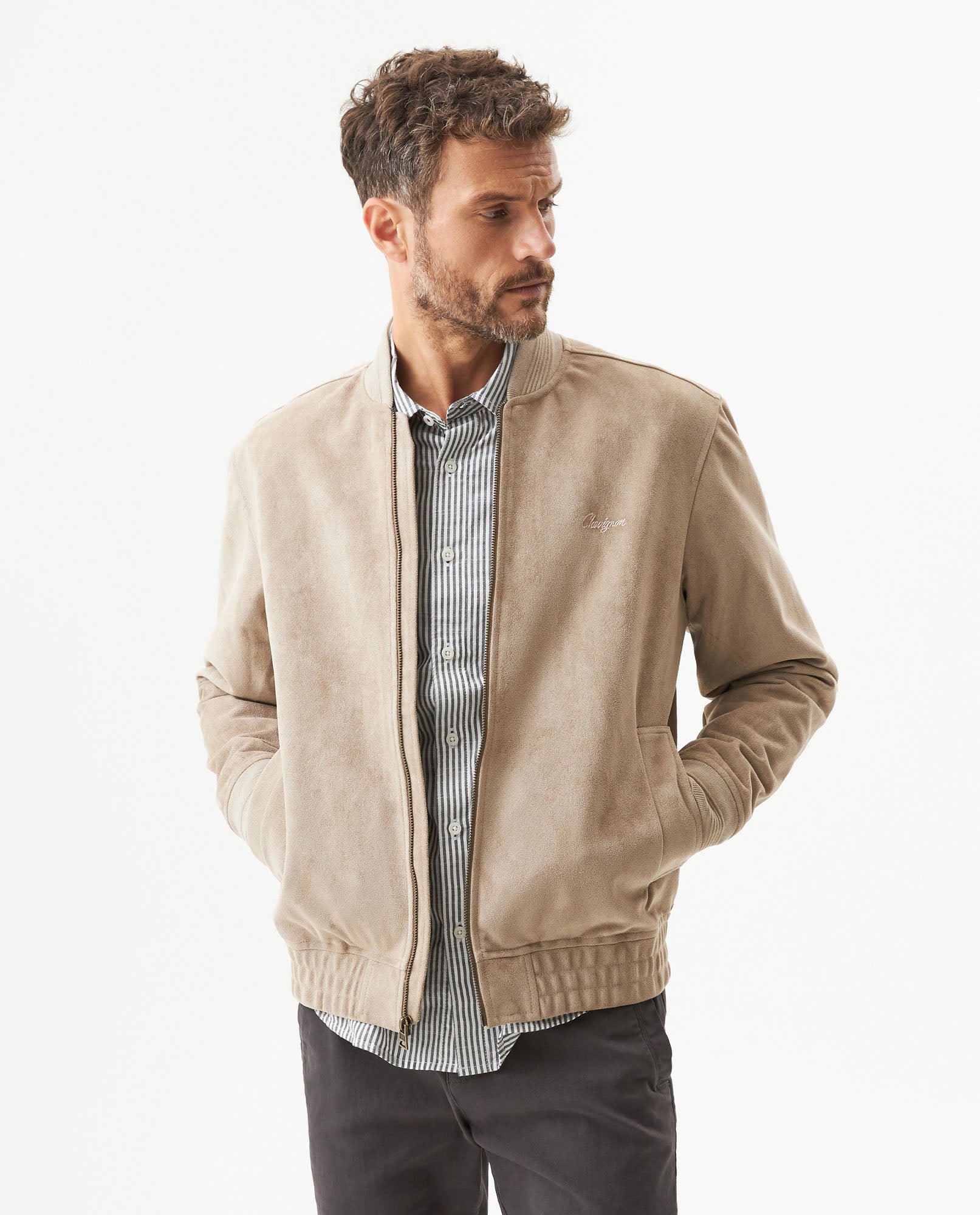 Men's Bomber Jacket - Brown 629G003 - 1