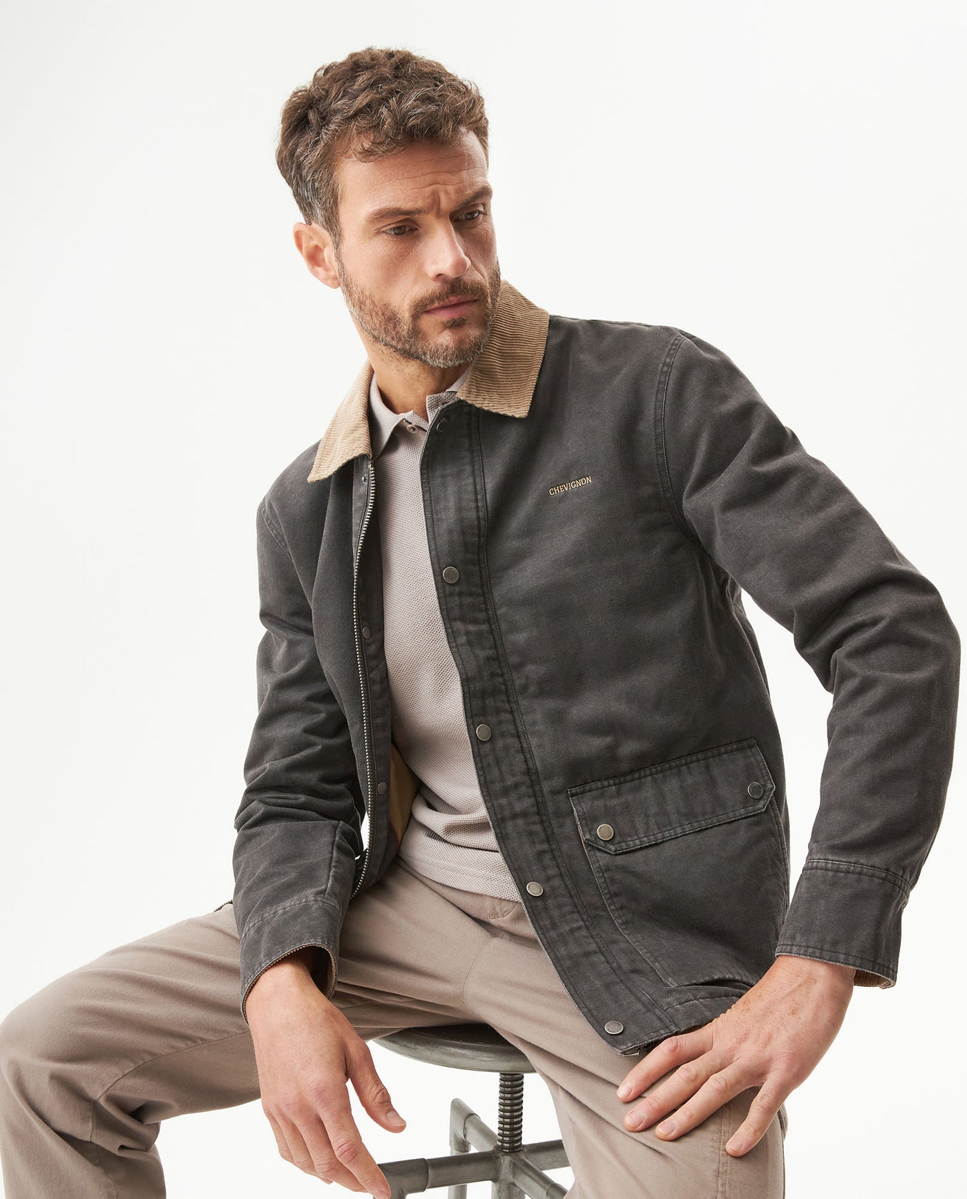 Men's Chore Jacket - Black 629G004 - 3
