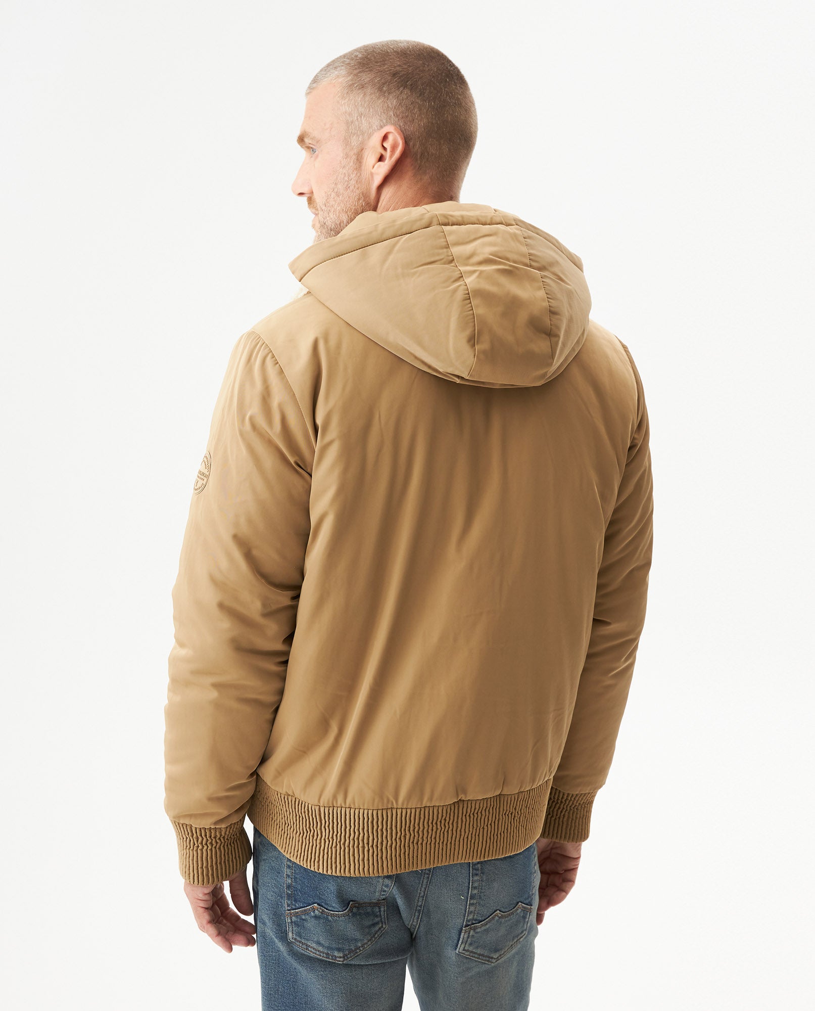 Men's Removable Hood Aviator Jacket in Polyester, Horizon 629G006 - 5
