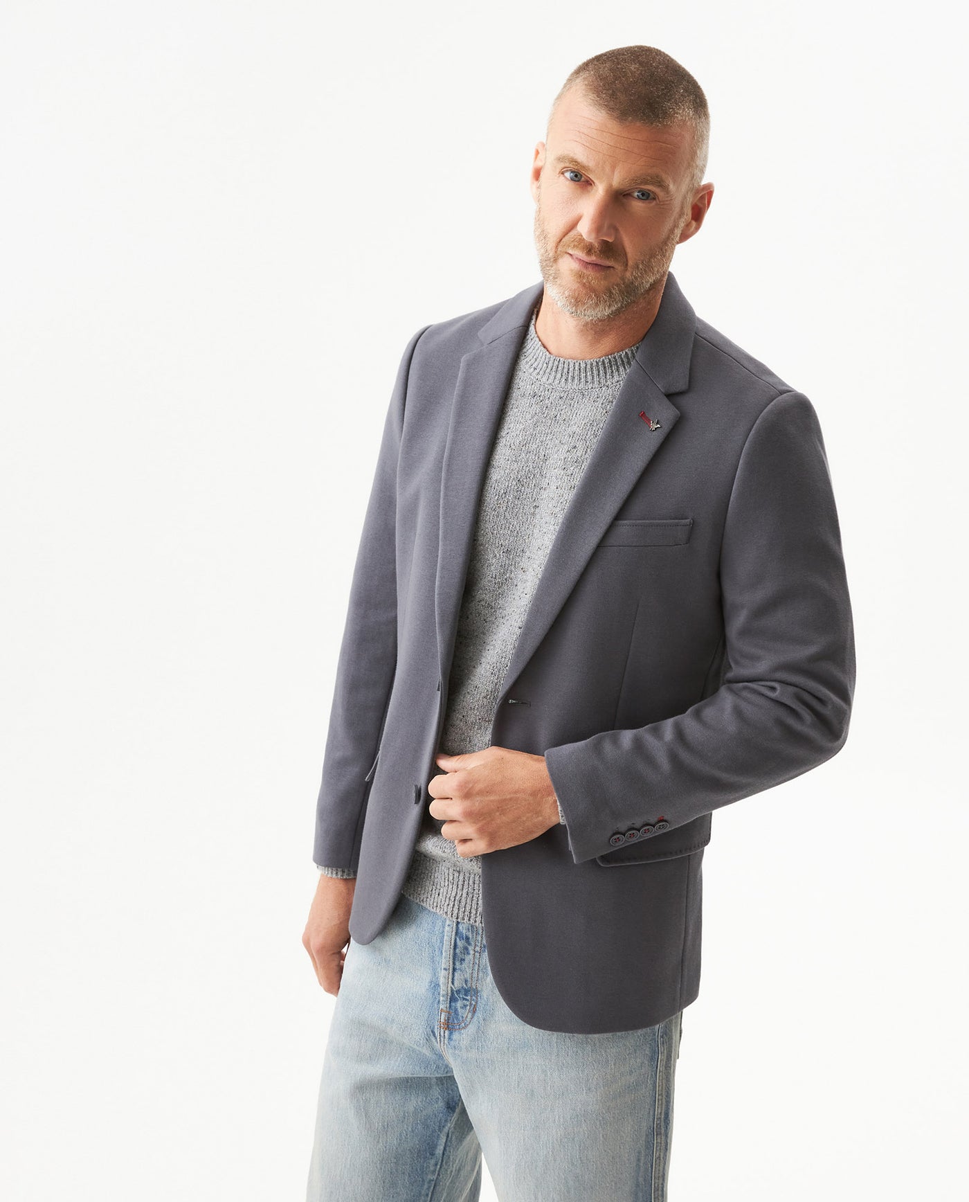 Men's Blazer with Duck Pin in Cotton-Polyester Blend, Maritime 629G009 - 1