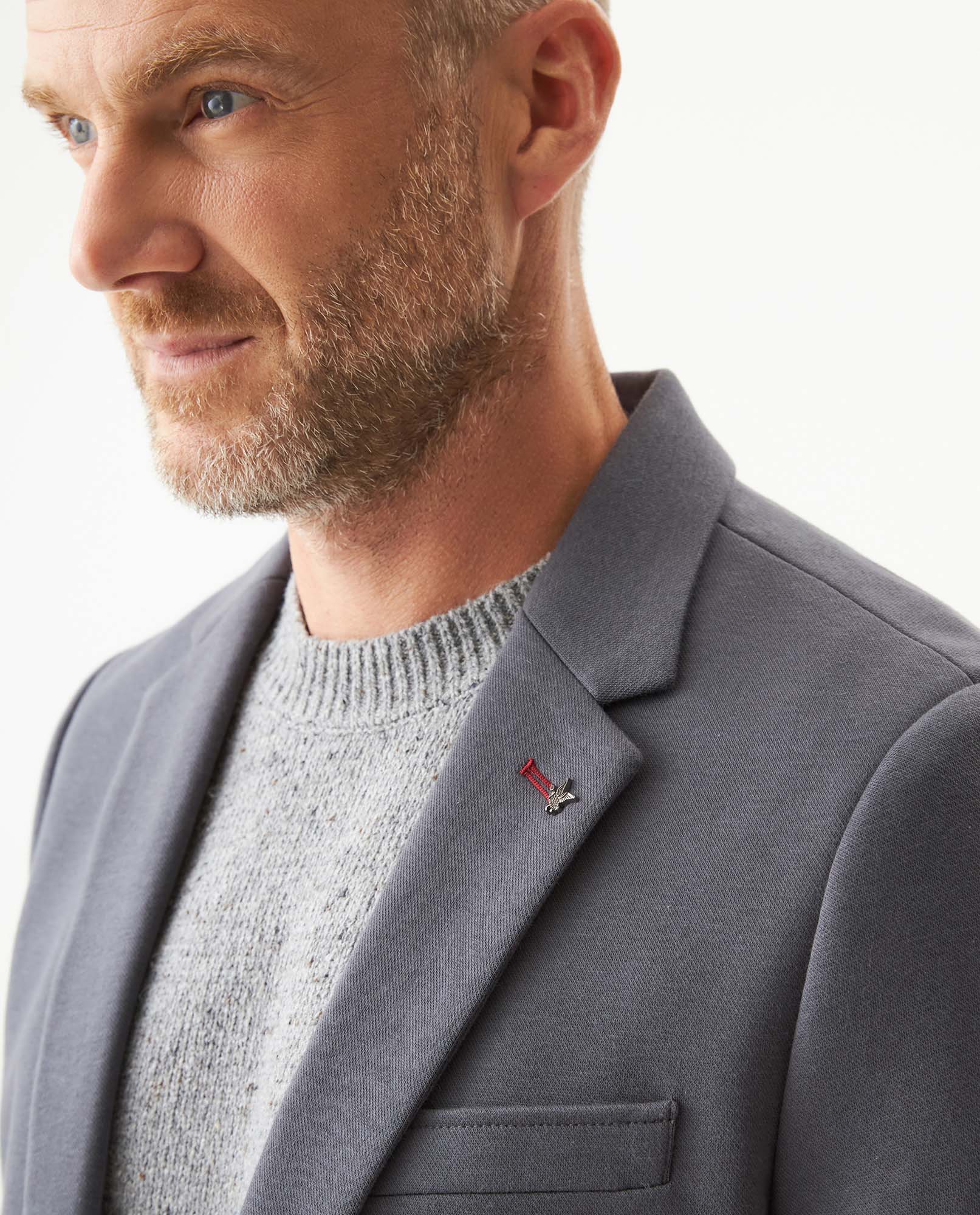 Men's Blazer with Duck Pin in Cotton-Polyester Blend, Maritime 629G009 - 4