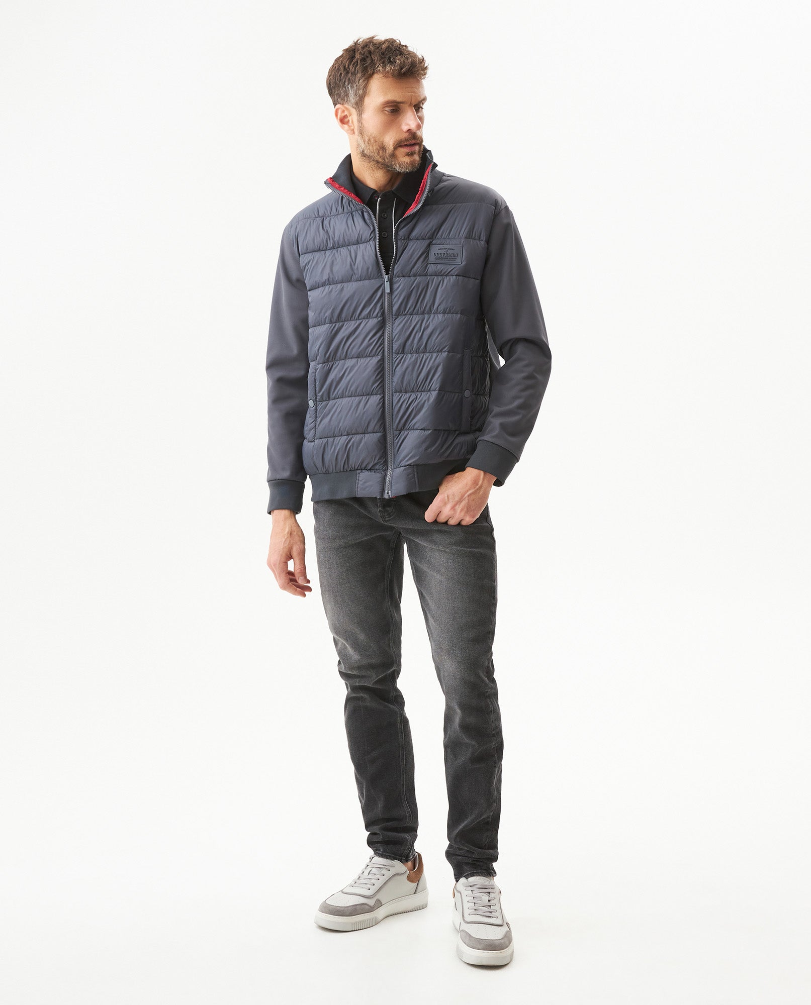 Men's Bomber Jacket in Polyamide-Polyester Blend, Windward 629G012 - 3