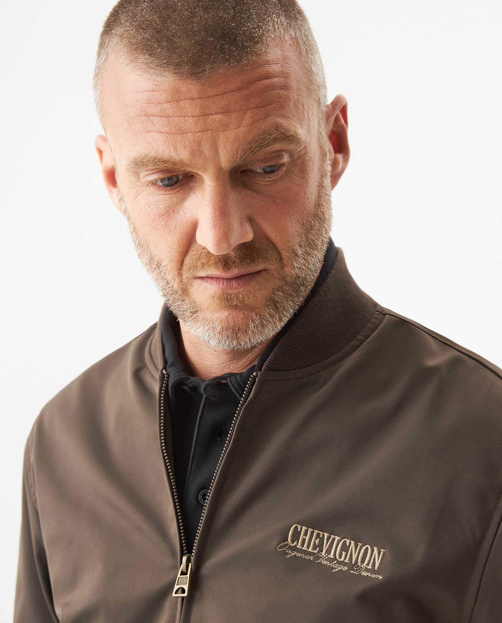 Men's Herringbone Bomber Jacket in Polyester, Jetty 629G013 - 4