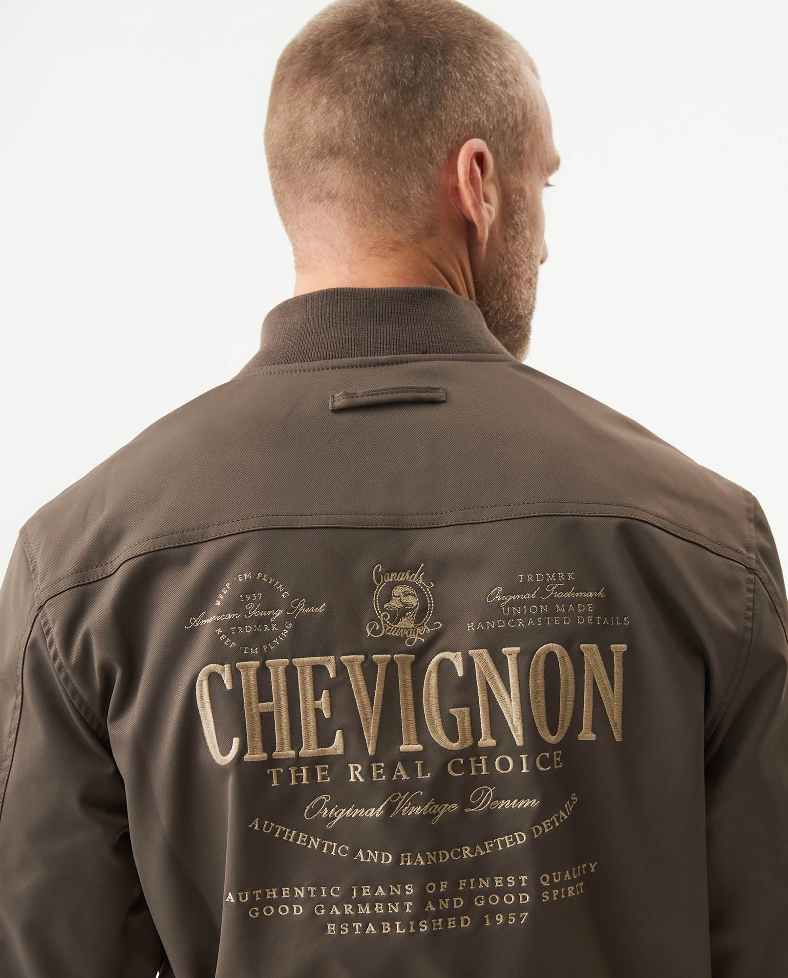 Men's Herringbone Bomber Jacket in Polyester, Jetty 629G013 - 6